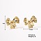 Rock Hip-hop Fashion Shiny Stud Earrings for Versatile Style, Bowknot, Golden, 20x24mm
