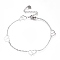Tarnish Resistant 304 Stainless Steel Cable Chain Anklets, with Double Heart Links and Lobster Claw Clasps, Stainless Steel Color, 9-1/8 inch(23cm)