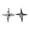 Rack Plating Alloy Rhinestone Pendants, Cadmium Free & Lead Free & Nickle Free, Gunmetal Tone Star Charms, Jet, 32x25x6mm, Hole: 1.2mm