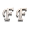 Non-Tarnish 304 Stainless Steel Links Connectors, Letter, for Personalized Name Necklace Making, Letter.F, 15x13x1.5mm, Hole: 0.9mm