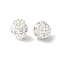 Brass Micro Pave Cubic Zirconia European Beads, Barrel, Rack Plating, Lasting Plated, Cadmium Free & Lead Free, Clear, 8x7.5mm, Hole: 4mm