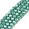 Electroplate Glass Beads Strands, Opaque Solid Color, AB Color Plated, Faceted, Rondelle, Light Sea Green, 6x5mm, Hole: 1mm, about 80~85pcs/strand, 38~40cm
