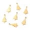 Christmas 304 Stainless Steel Charms, Laser Cut, Christmas Tree, Golden, 10.5x6.5x1.1mm, Hole: 1mm