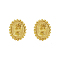 304 Stainless Steel Stud Earrings for Women, Oval with Human, Real 18K Gold Plated, 10x8mm