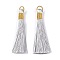Polyester Tassel Big Pendant Decorations, Gainsboro, 83mm, Hole: 8x6.5mm