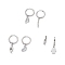 3 Pair 3 Style Tassel & Heart & Hamsa Hand Crystal Rhinestone Asymmetrical Earrings, 304 Stainless Steel Dangle Hoop Earrings for Women, Stainless Steel Color, 13.5~31mm, Pin: 1mm, 1 Pair/style