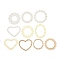 10Pcs Retro Hollow Out Scrapbook Paper Pads, Frame Scrapbook Paper, Mixed Color, Heart, 65~88x67~84x0.1mm, Inner Diameter: 33~69x33~50.5mm