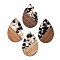 Transparent Resin & Walnut Wood Big Pendants, with Glitter Powder, Teardrop, Black, 51.5x33~33.5x3.5mm, Hole: 2mm