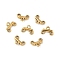 304 Stainless Steel Chandelier Component Links, Stick, 3 Loops, Ion Plating(IP), Golden, 5.5x7.5x1.5mm, Hole: 1mm