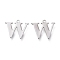 Tarnish Resistant 304 Stainless Steel Charms, Laser Cut, Alphabet, Stainless Steel Color, Letter.W, 12x14x0.8mm, Hole: 1mm