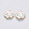 Brass Enamel Pendants, Nickel Free, Cloud, Real 18K Gold Plated, 11.5x14x1.5mm, Hole: 1mm