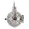 Rack Plating Brass Cage Pendants, Nickel Free, For Chime Ball Pendant Necklaces Making, Hollow Round with Star, Platinum, 29x25x21mm, Hole: 5x6mm, inner measure: 18mm