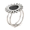 304 Stainless Steel Enamel Open Cuff Rings for Women, Sun, Stainless Steel Color, Inner Diameter: Adjustable