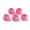 Plastic Pearlized Beads, Barrel, Pale Violet Red, 9x6mm, Hole: 3.5mm, about 1900pcs/500g.
