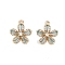 Rack Plating Brass Micro Pave Cubic Zirconia Pendants, with Glass, Cadmium Free & Lead Free, Flower Charms, Sky Blue, 16x13.5x4mm, Hole: 1.2mm