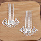 Flower Alloy Hair Comb Findings, with Iron Comb and Loop, Silver, 61x38mm