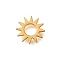 304 Stainless Steel Charms, Laser Cut, Real 18K Gold Plated, Sun, 8x10x1mm, Hole: 4mm