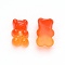 Gradient Color Opaque Resin Cabochons, with Glitter Powder Bear, Orange Red, 17.5x11x6.5mm