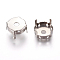 Non-Tarnish 201 Stainless Steel Rhinestone Claw Settings, Flat Round, Stainless Steel Color, 19x8.3mm, Tray: 19mm