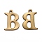 304 Stainless Steel Alphabet Charms, Antique Bronze, Letter.B, 12x8x1mm, Hole: 1mm