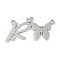 Non-Tarnish 304 Stainless Steel Pendants, Letter & Butterfly Charms, Letter R, 12.5x25x0.9mm, Hole: 1.2mm