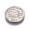 Tarnish Resistant Stainless Steel Pendants, Textured, Flat Round, Stainless Steel Color, 15x1mm, Hole: 1.5mm