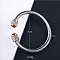 Adjustable C-shaped 304 Stainless Steel Twist Open Cuff Bracelets with Synthetic Goldstone, Stainless Steel Color