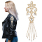 Welded Water Brass and Iron Applique, with Rhinestone, Crystal, 260x73x8mm