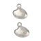 304 Stainless Steel Charms, Shell Shape Charms, Anti-Tarnish, Stainless Steel Color, 9x8.5x2.5mm, Hole: 1.2mm