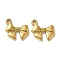 Ion Plating(IP) 304 Stainless Steel Pendants, Bowknot Charm, Real 18K Gold Plated, 15.5x12.5x2.5mm, Hole: 1.4mm