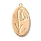 Brass Micro Pave Cubic Zirconia Pendants, Cadmium Free & Nickel Free & Lead Free, Birthday Flower Charms, February Iris, 26x14x1mm, Hole: 1.2mm