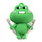 PVC Plastic Big Pendants, Frog, Pink, 50.5x42x23.5mm, Hole: 3mm