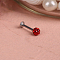 316L Surgical Stainless Steel Round Ball Threadless Labrets, with Polymer Clay Rhinestone, Stainless Steel Color, Ruby, 8mm, Pin: 1.2mm, Head: 4mm