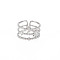 Non-Tarnish 304 Stainless Steel Sun and Moon Open Cuff Ring for Women, Stainless Steel Color, US Size 6 3/4(17.1mm)
