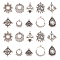 60Pcs 10 Styles Tibetan Style Alloy Cabochon Connector Settings, Chandelier Component Link, Cadmium Free & Lead Free, Antique Silver, 26~36x24~34x1~5.5mm, Hole: 2mm, 6pcs/style
