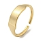 304 Stainless Steel Blank Rectangle Open Cuff Rings for Women, Golden, US Size 6 3/4(17.1mm)