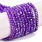 Baking Electroplate Glass Beads Strands, AB Color, Faceted, Round, Blue Violet, 3x2mm, Hole: 0.7mm, about 144~150pcs/strand, 35~37cm