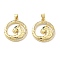 Brass Micro Pave Cubic Zirconia Pendants, Leopard, Cadmium Free & Lead Free, Rack Plating, Long-Lasting Plated, Real 18K Gold Plated, 23.5x20.5x3mm, Hole: 4.5x4mm