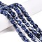 Natural Blue Spot Jasper Beads Strands, Cuboid, 7.5~13x6.5~12.5x6~11.5mm, Hole: 1.2mm, about 33pcs/strand, 13.98~15.6''(35.5~39cm)