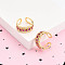 Brass Micro Pave Cubic Zirconia Cuff Rings for Women, Cadmium Free & Lead Free, Heart, Real 18K Gold Plated, 9mm, Inner Diameter: 18mm