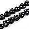 Handmade Lampwork Beads Strands, Triangle with Dot, Black, 12~14x13.5~14x6.5~8mm, Hole: 1.2~1.5mm, about 35pcs/strand, 17.72 inch(45cm)