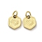 304 Stainless Steel Charms, with Jump Ring, Hexagon with Sun Charm, Ion Plating(IP), Real 18K Gold Plated, 8x6.5x1mm, Hole: 2.5mm