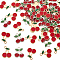 60Pcs 2 Styles Alloy Enamel Pendants, Cherry, Platinum & Light Gold, 18~20x16~16.5x1.5~2mm, Hole: 2mm, 30pcs/style