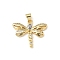 Brass Micro Pave Cubic Zirconia Pendants, Cadmium Free & Lead Free, Long-Lasting Plated, Real 18K Gold Plated, Dragonfly, 19.5x22.5x2.5mm, Hole: 4.5x3mm