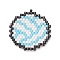 Handmade Loom Pattern MIYUKI Seed Beads, Sport Theme Pendants, Volleyball Pattern, 24x23x1.8mm, Hole: 0.7mm