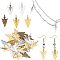 CHGCRAFT 100Pcs 5 Colors Arrowhead Charms Indian Style Tibetan Metal Arrow Pendant Vintage Arrowhead Pendants for DIY Earring Necklace Bracelet Keychain, 30x15x1~5mm