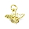 Brass Pendants, Cadmium Free & Nickel Free & Lead Free, Bees, Real 18K Gold Plated, 12x13.5x3.5mm, Hole: 3mm