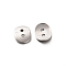 Tarnish Resistant 2-Hole 201 Stainless Steel Flat Oval Buttons for Bracelet Making, Stainless Steel Color, 14x10.5x1mm, Hole: 2mm