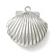 Tarnish Resistant 304 Stainless Steel Diffuser Locket Pendants, Photo Frame Pendants for Necklaces, Shell, Stainless Steel Color, 23.5x22x8.5mm, Hole: 1.6mm, Inner Diameter: 15x13mm