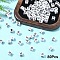 Acrylic Horizontal Hole Letter Beads, with Enamel, Cube, Letter R, 6x6x6mm, Hole: 3.2mm